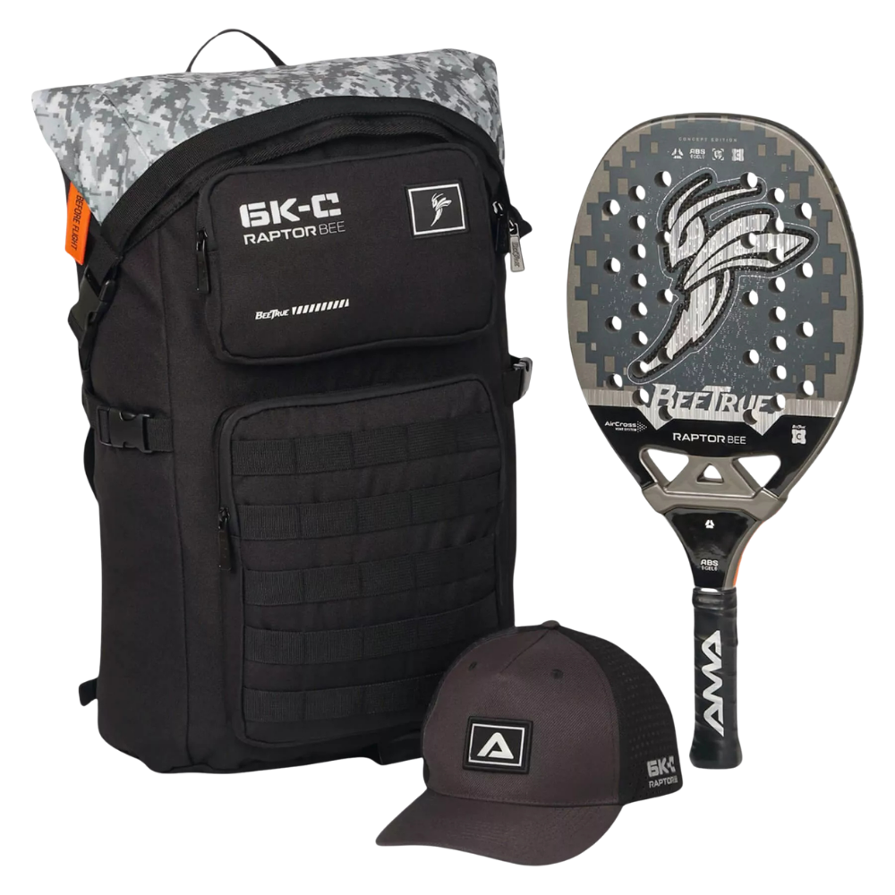 Racket cover included with the AMA Sport Raptor Bee 2026 beach tennis racket