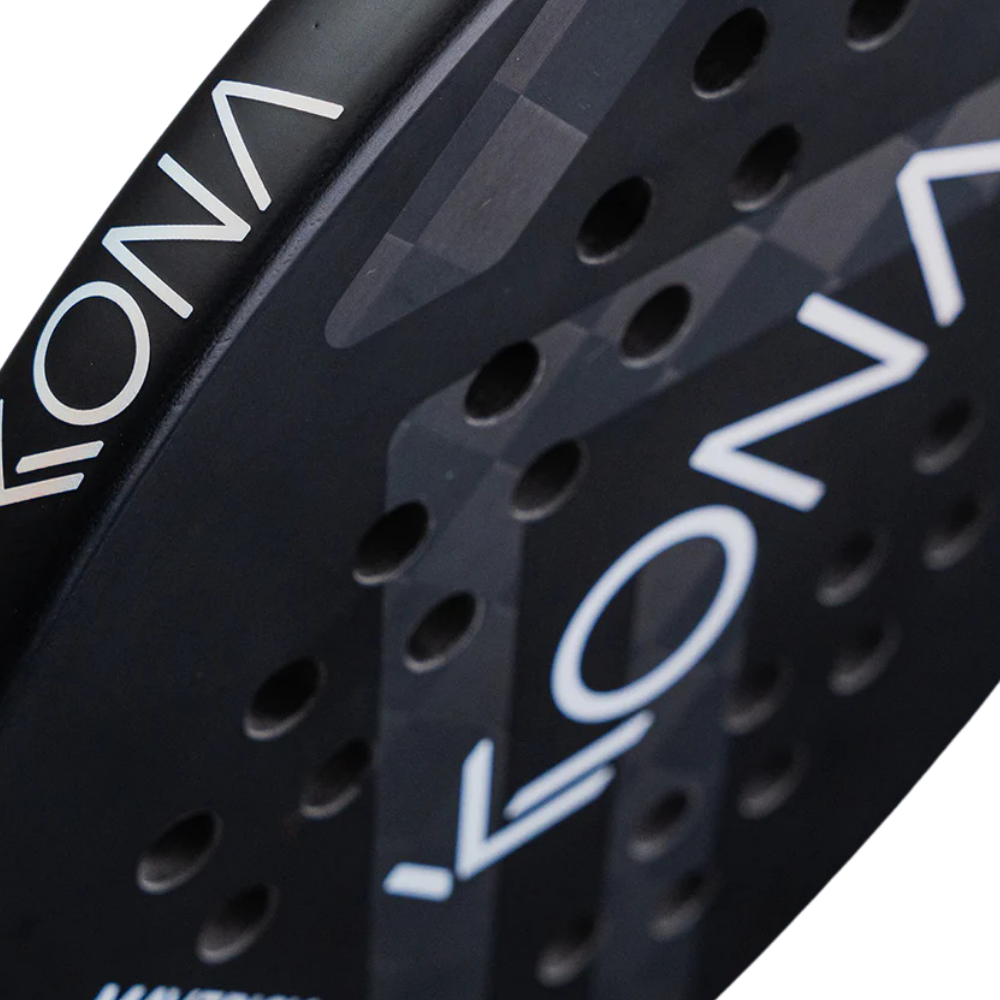 Kona Maverick Black 2026 beach tennis racket edge detail