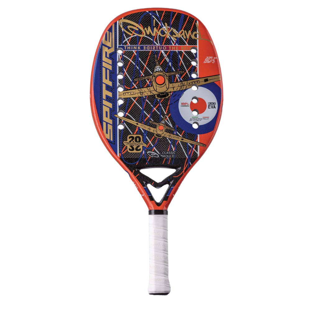 Quicksand Spitfire 2022 beach tennis racket designed for speed, responsiveness and offensive performance available at Beach Tennis Depot