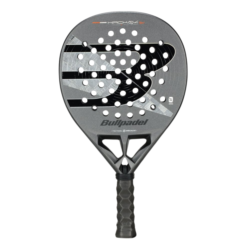 Bullpadel Hack 04 HYB 26 padel racket front view hybrid shape