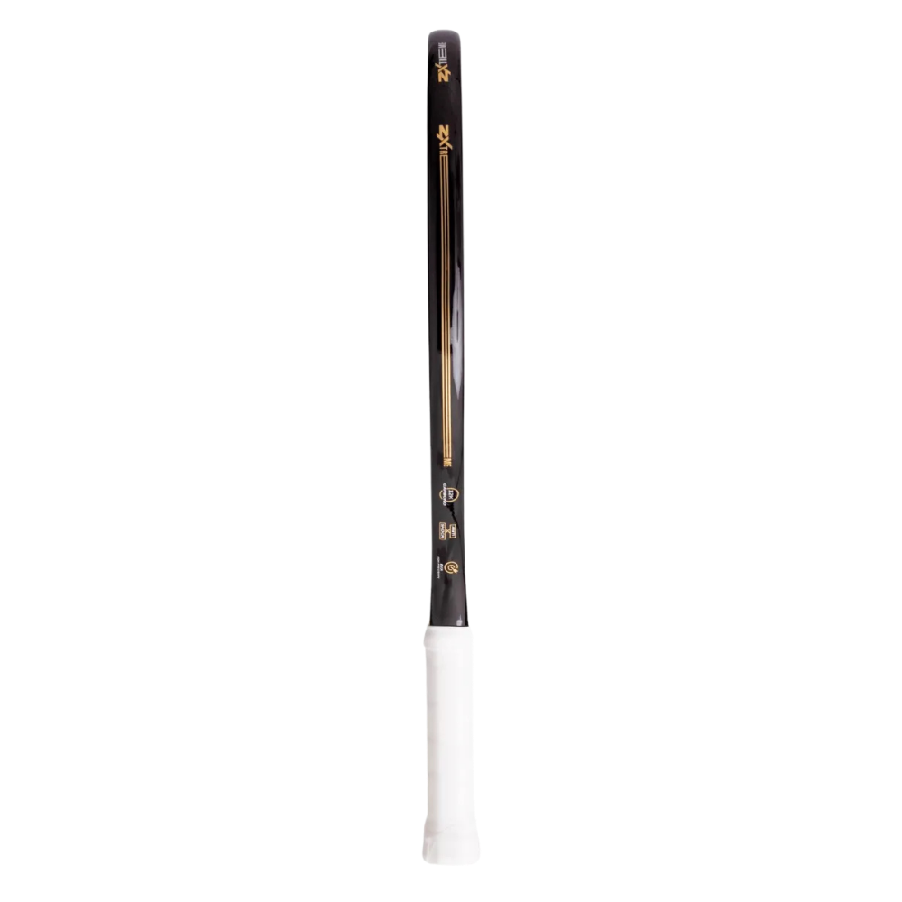 Side profile of the ZAND Z-Xtreme 2025 beach tennis racket highlighting its slim profile and premium carbon construction.