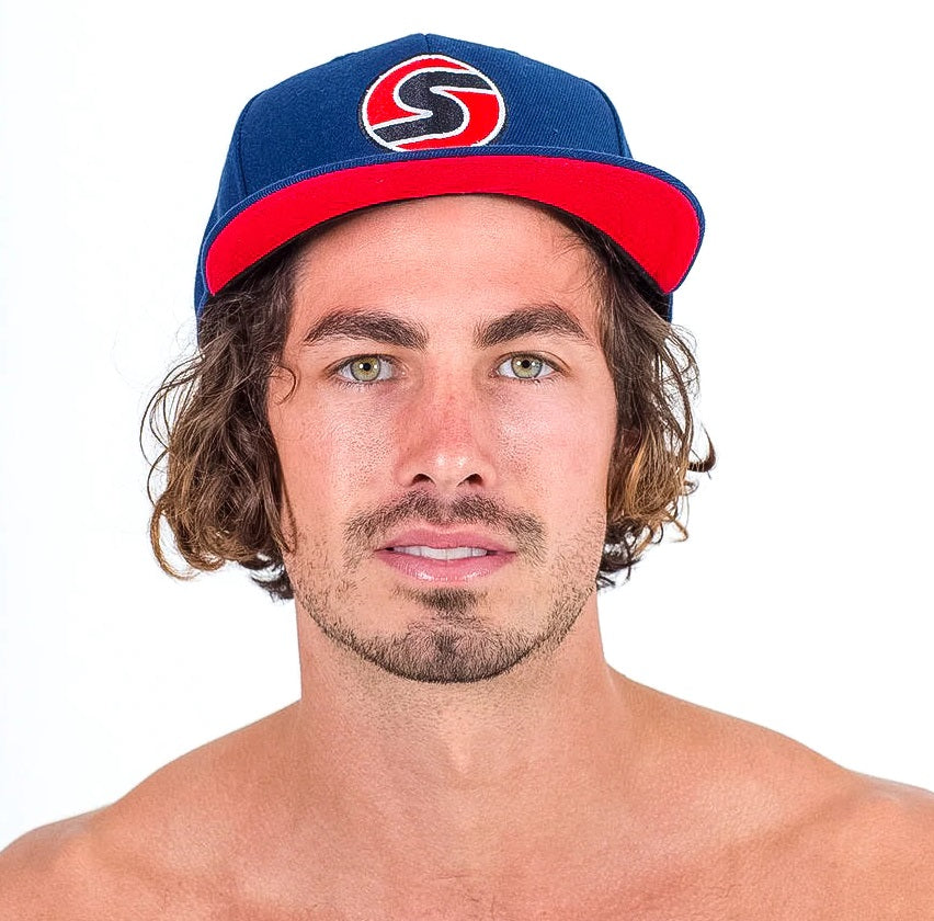 SEXY BRAND S Embroidery Navy Hat with Flat Bill