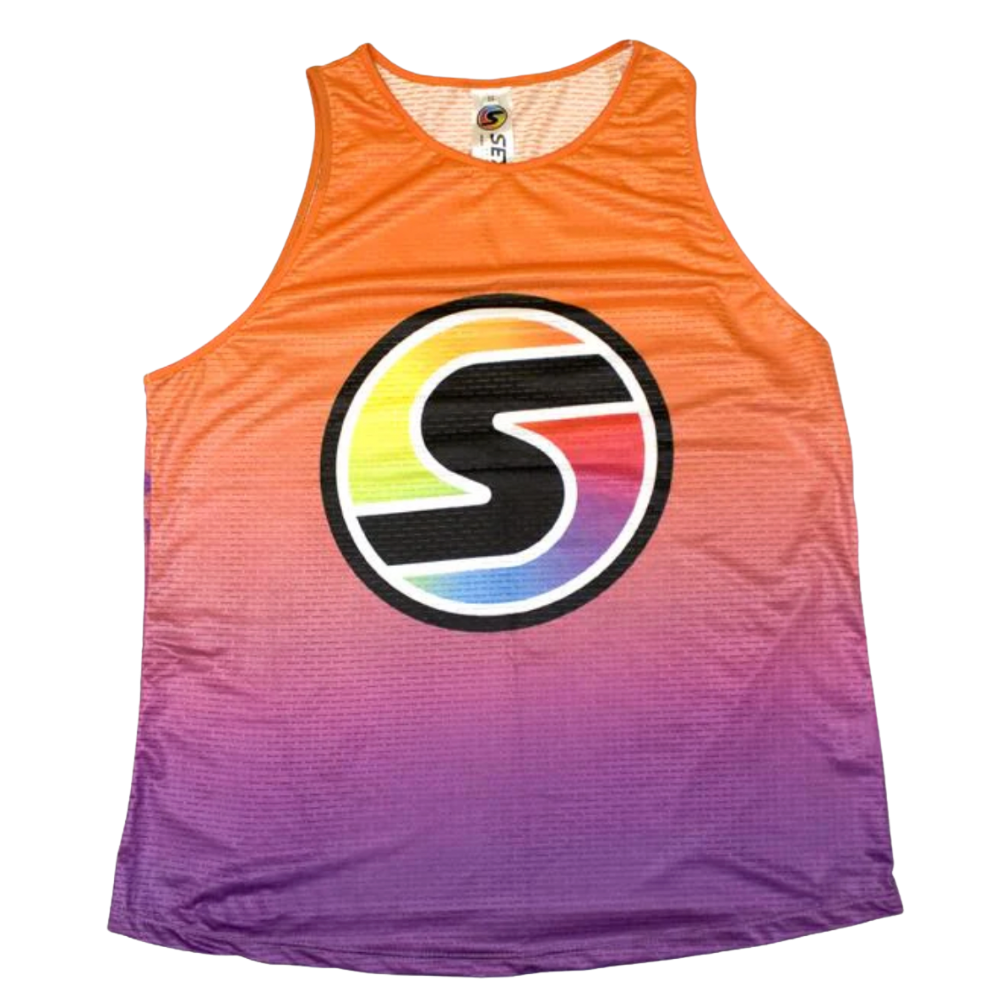 SXY BRAND Men's Competition Tank in Orange/Purple Ombré