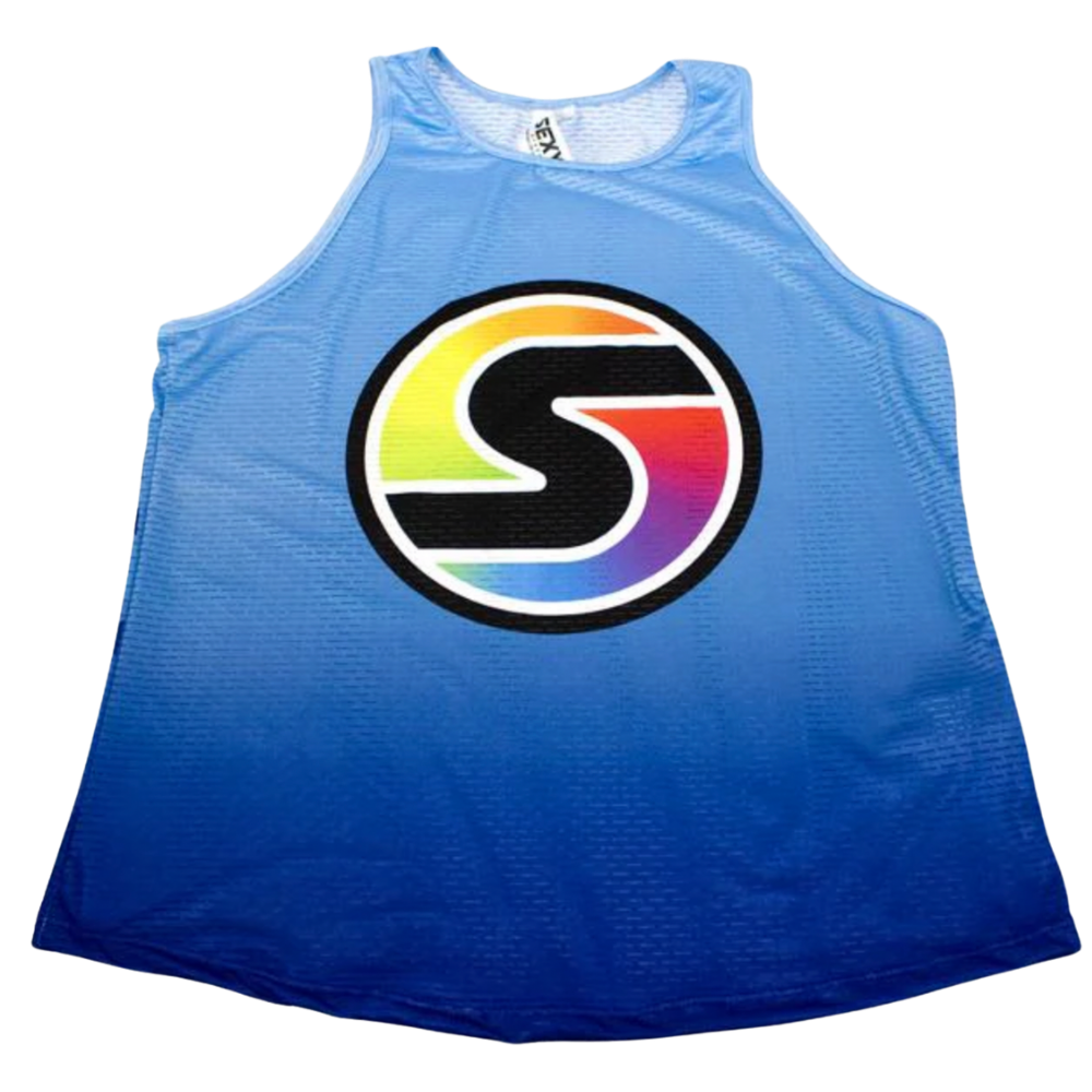 SXY BRAND Men's Competition Tank in Blue/Light Blue Ombré