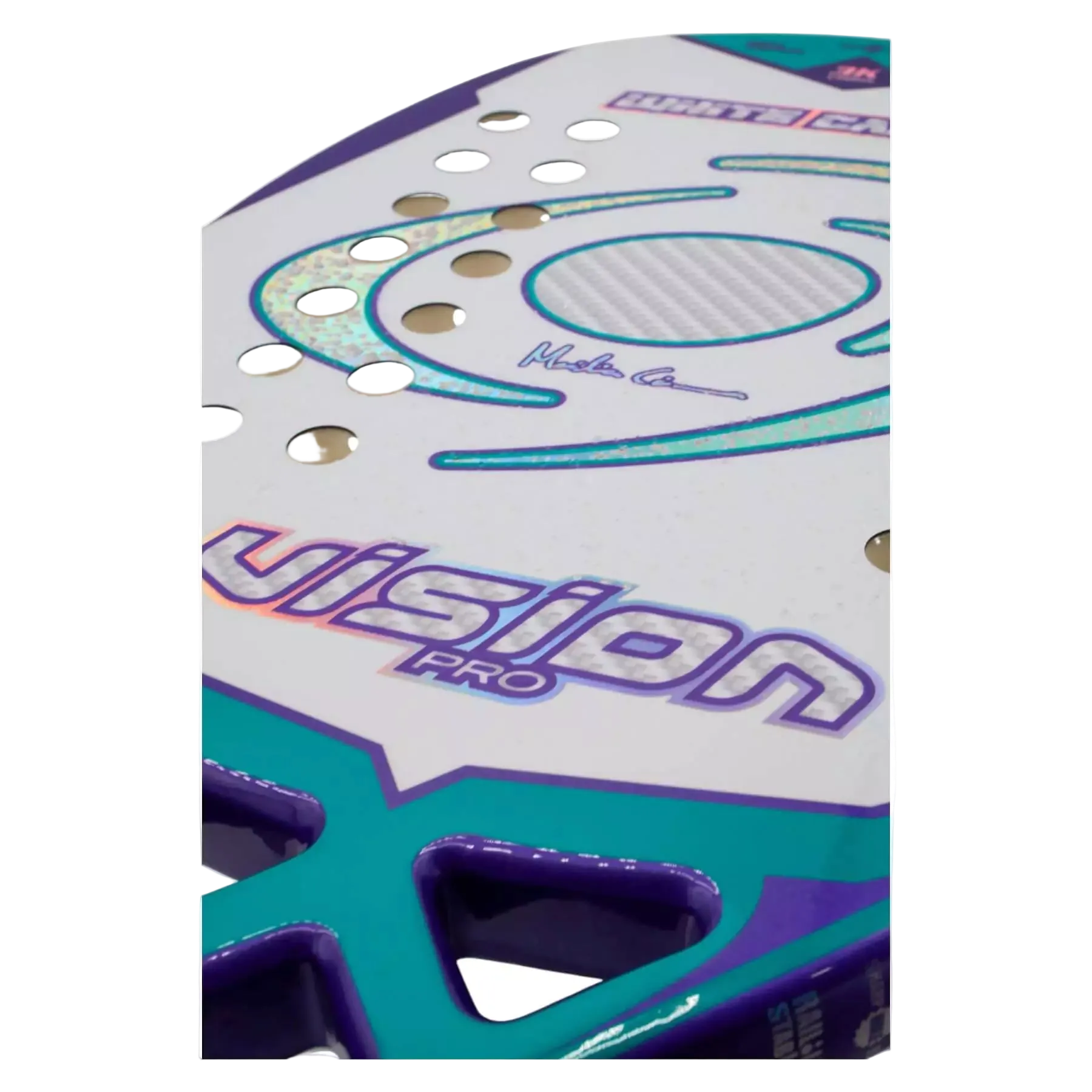 Professional Vision Pro White Carbon 2025 beach tennis racket available at Beach Tennis Depot for intermediate and advanced players.