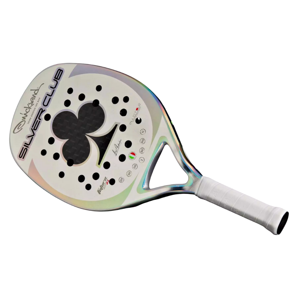 Quicksand Silver Club 2025 beach tennis racket with Glipper treatment for enhanced spin and control