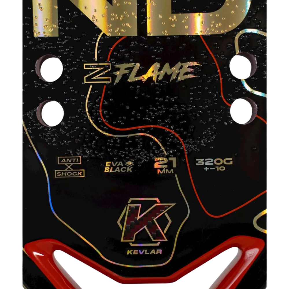 Kevlar technology detail on the ZAND Z-Flame 2026 Flaminia Daina beach tennis racket from the 2026 Collection